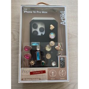 Artikl iPhone 16 Pro‎ Max Phone Case Black 15 Pop Charms Jewel Rhinestone NIB